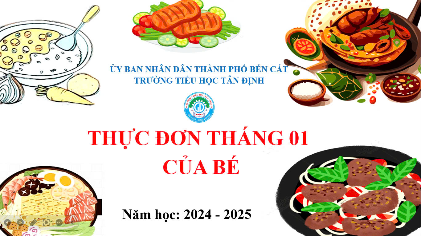 THỰC ĐƠN THÁNG 01 NH 2024 - 2025
