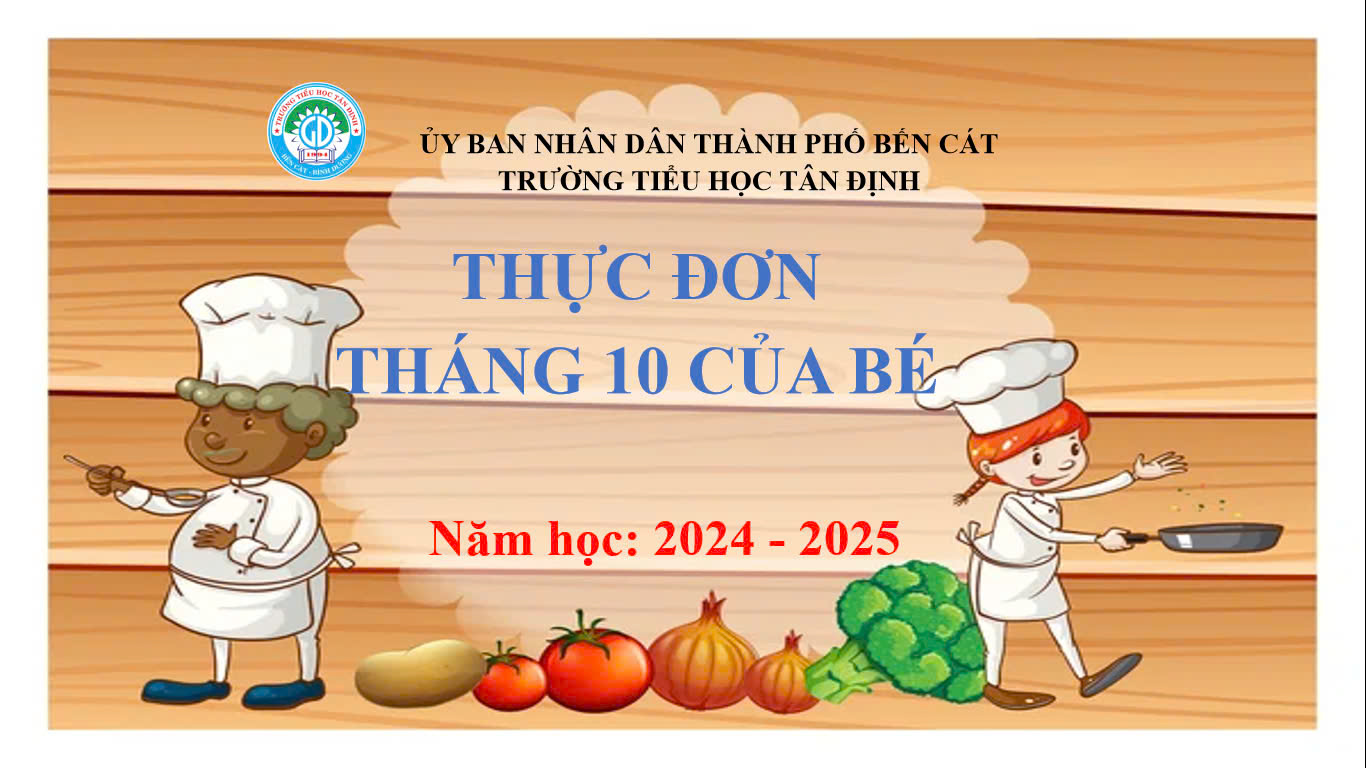 THỰC ĐƠN THÁNG 10 NH 2024 - 2025