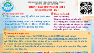 Thông Báo Tuyển Sinh Lớp 1 Năm Học 2023 - 2024